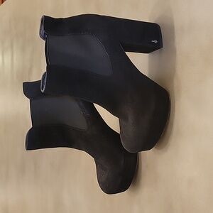 SAM EDELMAN Platform Suede Abella Ankle Boots Black WOMEN'S 7.5